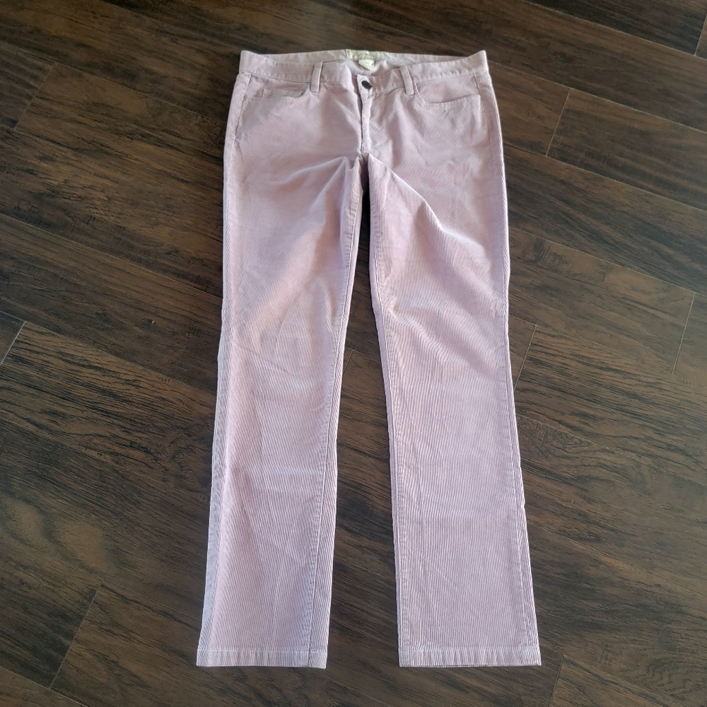 J. Crew Pink Matchstick Straight Cut Corduroy Pants Size‎ 33R
